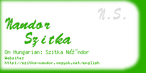 nandor szitka business card